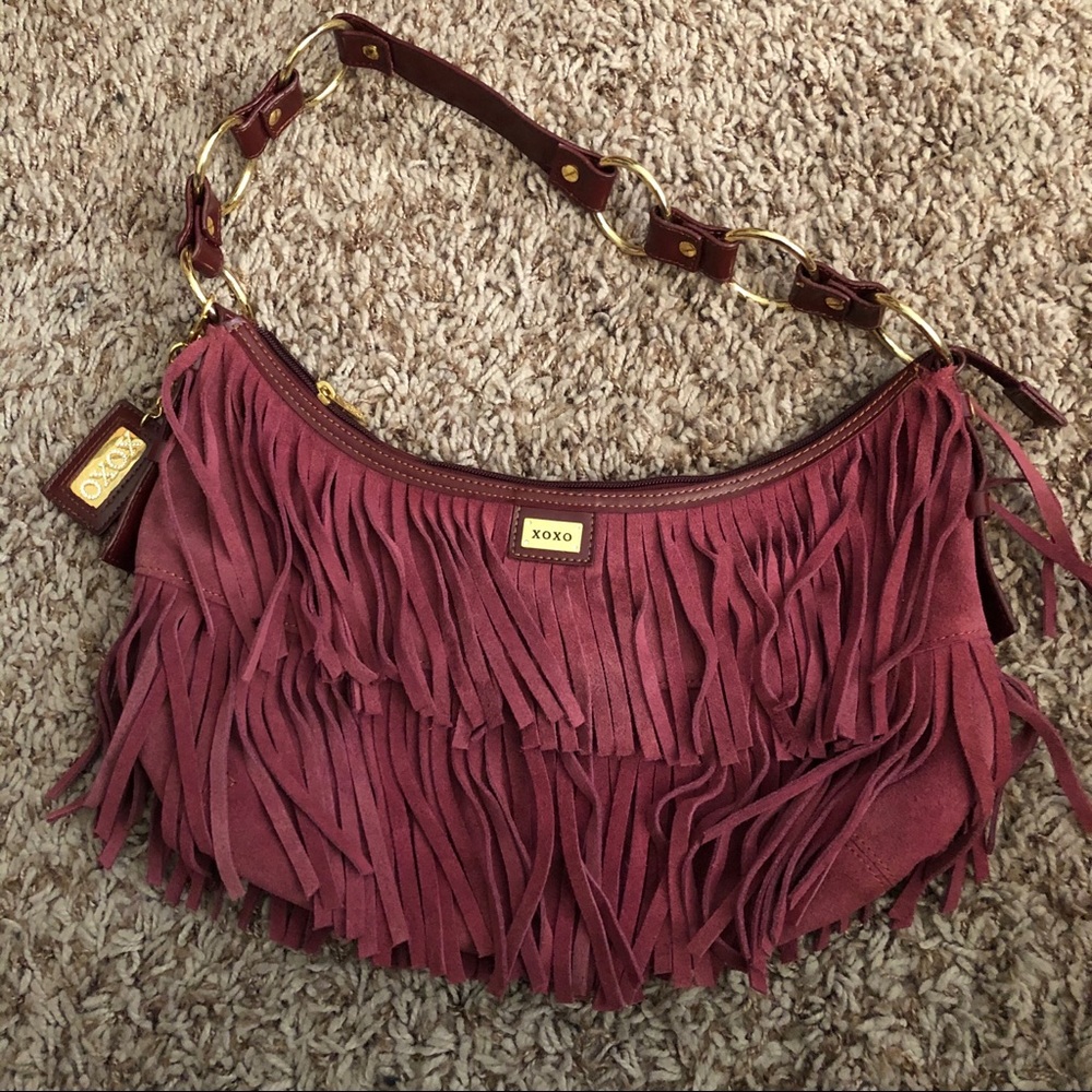 Genuine Leather XOXO purse with tassels